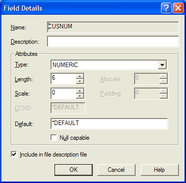This picture shows the Field Details and offers customization of the field detail.