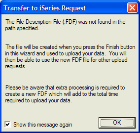 This picture shows information text on the .fdf previously specified.